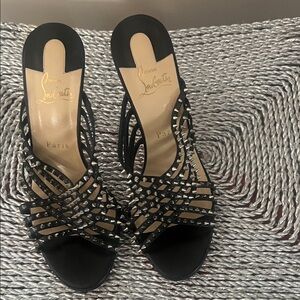 Christian Louboutin Black Strappy Heels